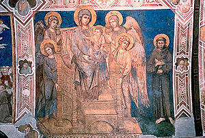 Fresco in the Lower Basilica of Assisi-Cimabue