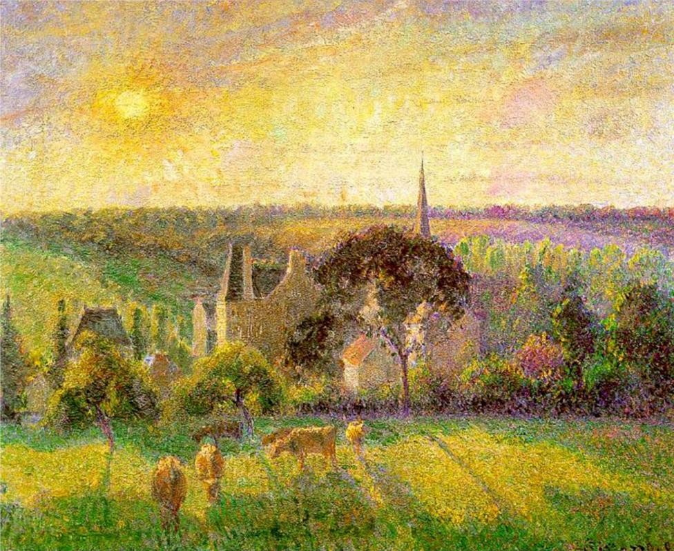 Church and Farm of Eragny-Camille Pissarro