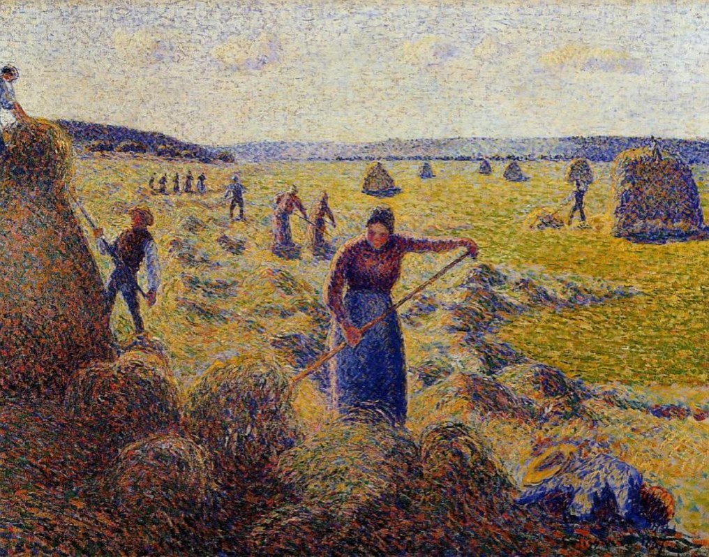 The Harvest of Hay in Eragny-Camille Pissarro