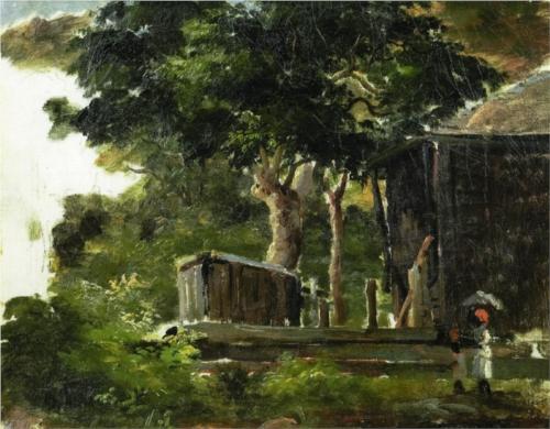"Landscape with House in the Woods in Saint Thomas, Antilles"  Camille Pissarro