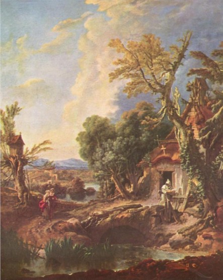 "Landscape with the brother Lucas" Francois Boucher 