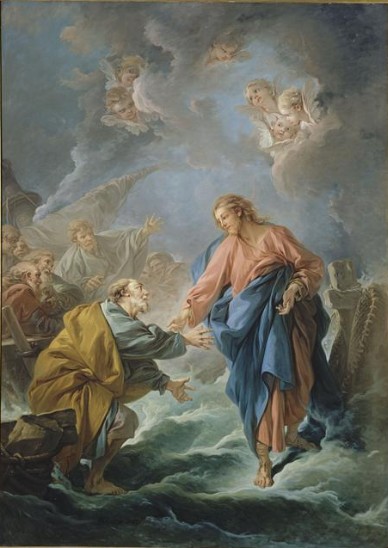"St. Peter Invited to Walk on the Water" Painted by Francois Boucher