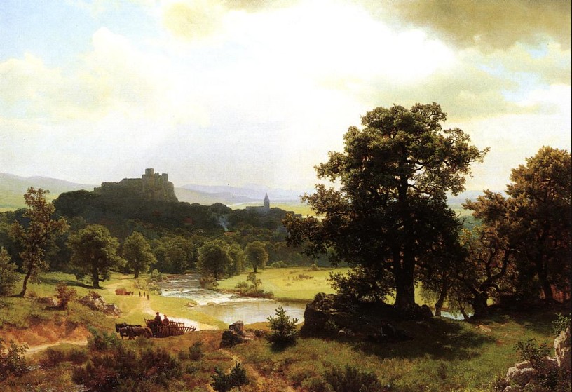 "Day's Beginning" Oil Painting Albert Bierstadt 