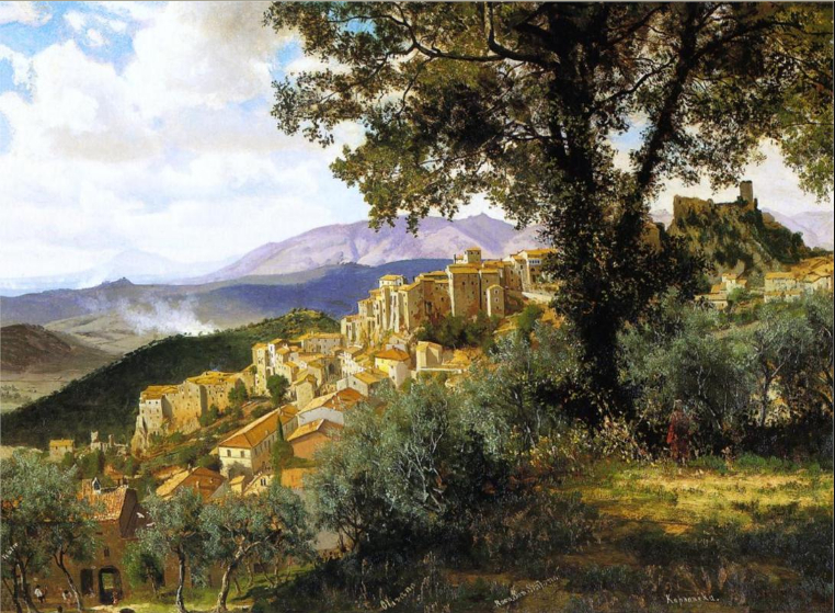 "Olevano" -Oil Painting Albert Bierstadt 
