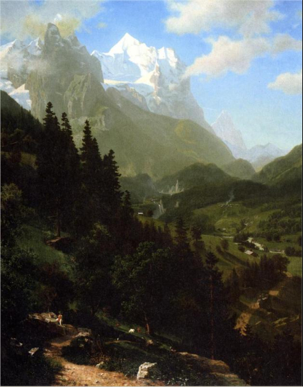 "The Wetterhorn" - Oil Painting Albert Bierstadt 