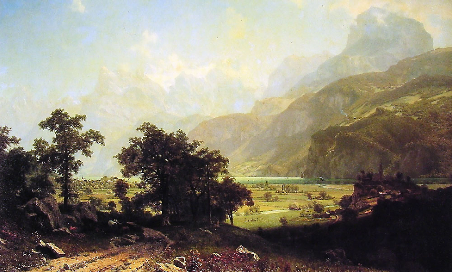 "Lake Lucerne, Switzerland "- Oil Painting Albert Bierstadt 