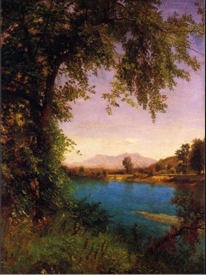 "Bernese Alps, as Seen near Kusmach" Oil Painting Albert Bierstadt 