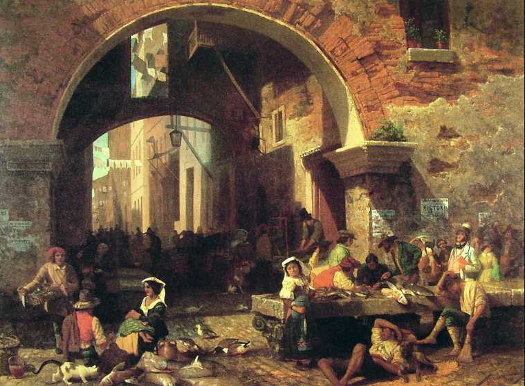 "The Arch of Octavius" Oil Painting Albert Bierstadt