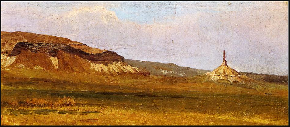 "Chimney Rock" -Oil Painting Albert Bierstadt 