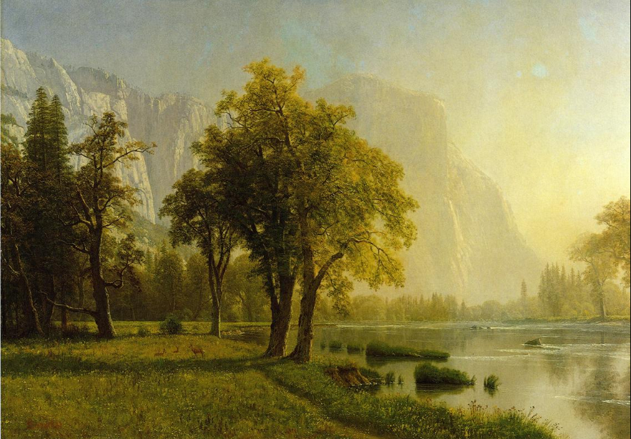 "El Capitan, Yosemite Valley" -Oil Painting Albert Bierstadt